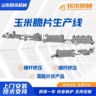 早餐片生产加工设备双螺杆休闲零食加工设备玉米脆片膨化机器