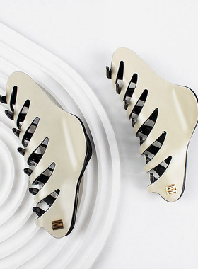 依慧达同款云朵抓夹 纯色加厚醋酸后脑勺鲨鱼夹大号12cm马尾发夹