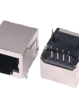 RJ45母座 56A 1X1 无灯带屏蔽 8P8C卧式插件 全包 水晶头网络接口