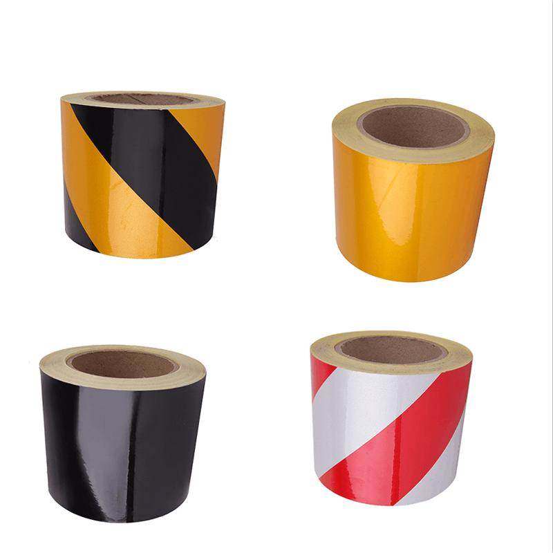 加油站防撞护栏反光贴膜警示导向胶带晶格交通锥反光膜交通柱胶带