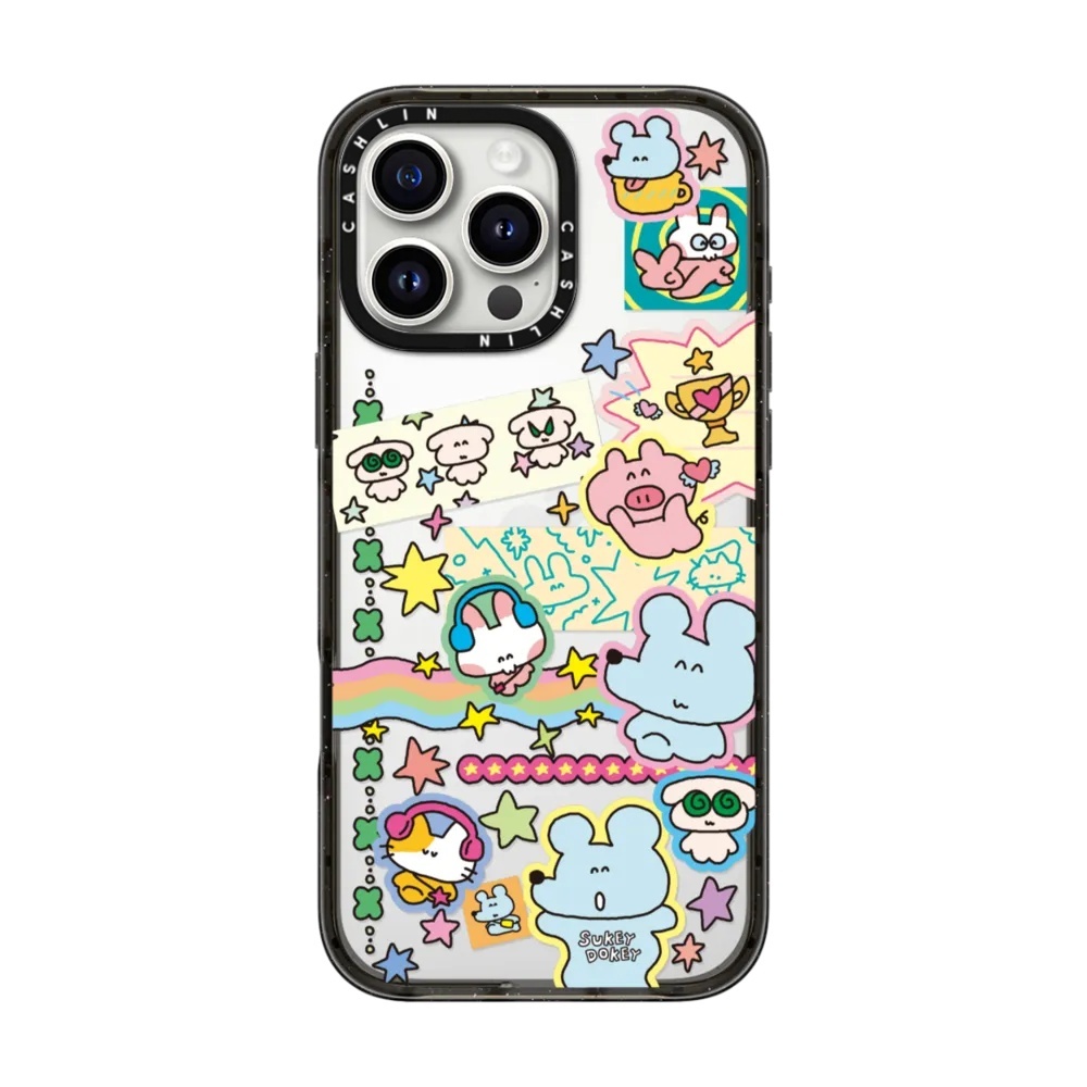 CASE联名Sukeydokey可爱小动物老鼠兔子适用iPhone16ProMax手机壳苹果15Pro韩国14Pro卡通13Promax/12/11硬壳
