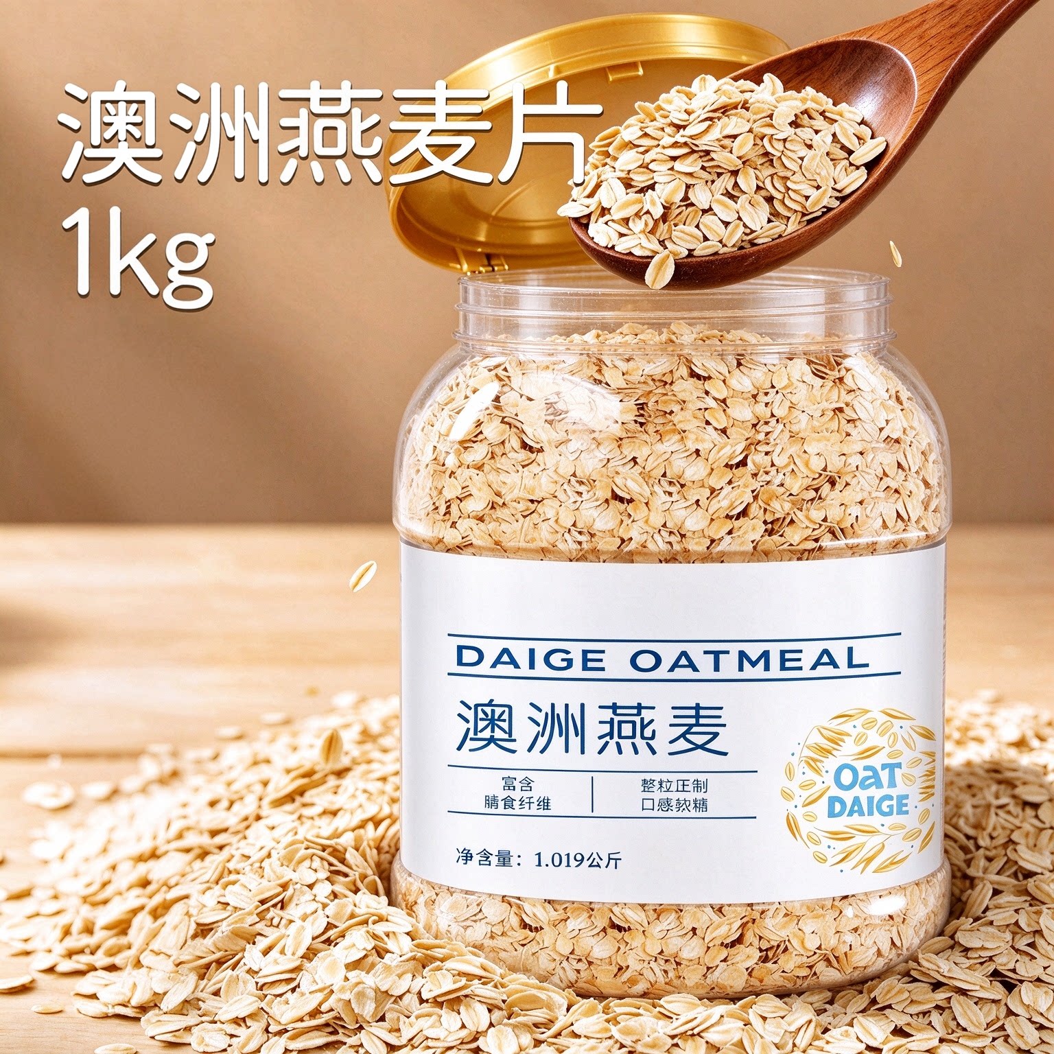 燕麦片纯燕麦官方正品旗舰店原味中老年人营养早餐代餐冲泡即食