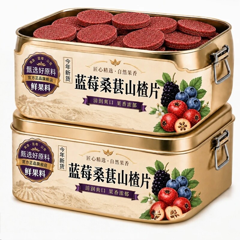 山楂片零食干正宗官方旗舰店蓝莓桑葚夹心儿童孕妇健康营养食品