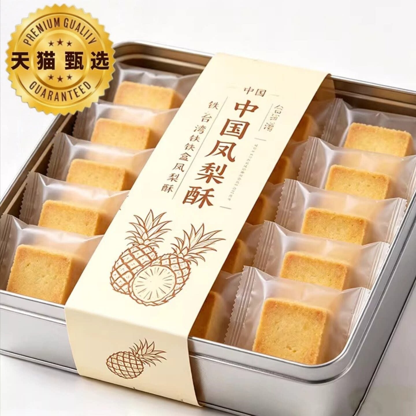 台湾手工凤梨酥铁盒子官方旗舰店厦门老字号中式糕点早餐代餐点心