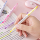 幼儿园礼物双头荧光笔淡色彩色系学生用记号笔划重点做笔记标记笔
