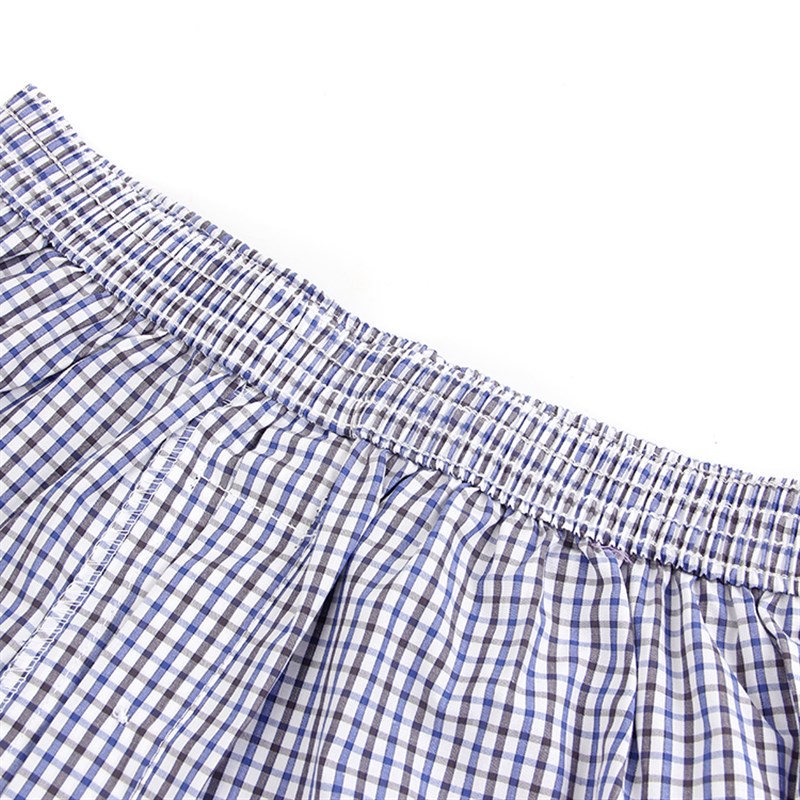 4条装阿罗裤 男士宽松平角纯棉布梭织内裤 家居全棉短睡裤加大码