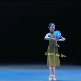 跳舞忆梦舞蹈演出服无袖古典舞绿色儿童旗袍舞蹈服忆梦舞蹈服网红