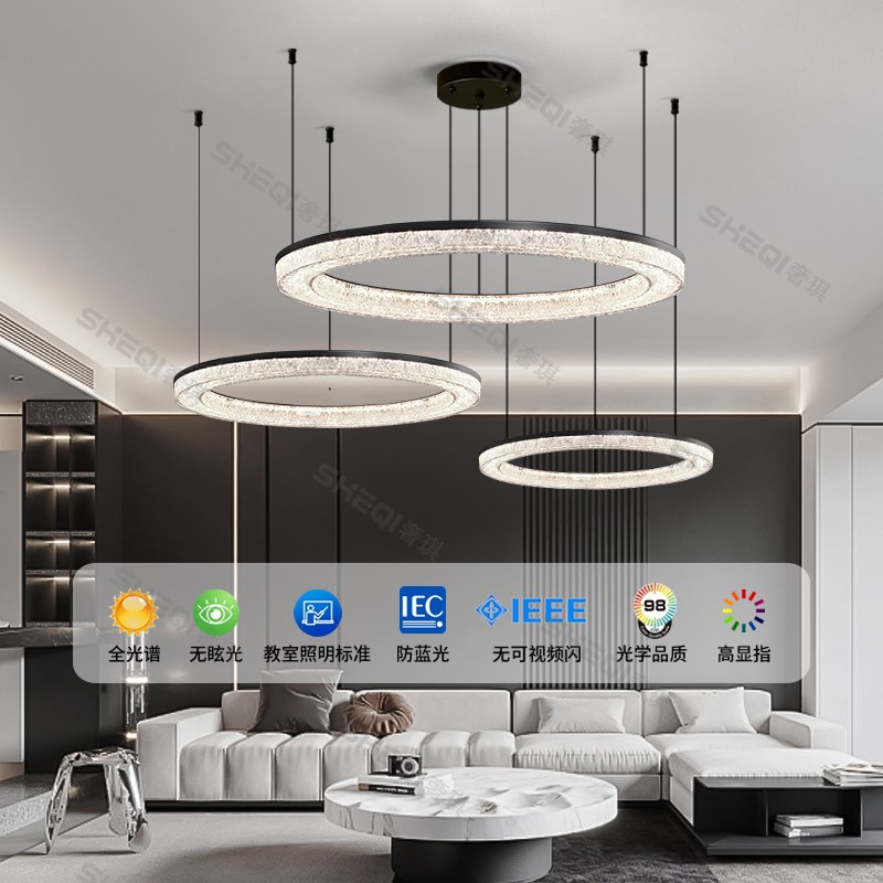 客厅大灯吊灯轻奢别墅灯具大全2025款客厅卧室灯餐厅意式中山灯具