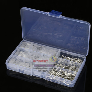 6.3 包邮 4.8 冷压接线端子电线连接器150套 2.8插簧护套插拔式 盒装