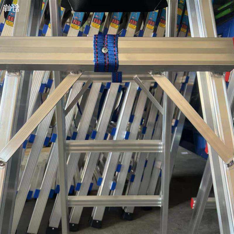 铝合金梯子可行走人字梯加厚焊接工程梯木工移动装修家用折叠铝梯