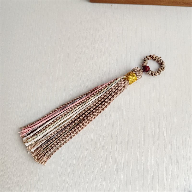 百搭藏式流苏小跑环文玩手串手搓棉线穗子 迷你跑环流苏小挂件绳