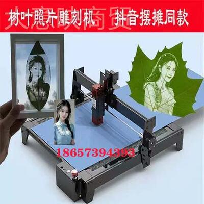 j8树叶皮叶革自动PVV器摆摊木打切割机叶子照片激板光雕刻雕布料g