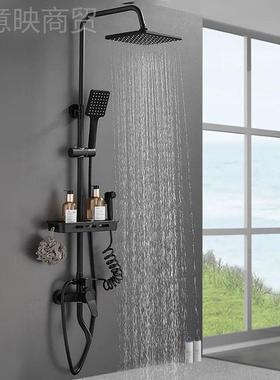 家用黑色沐浴EHO花洒套卫生间铜装淋浴暗器淋雨洗全澡浴室喷淋装
