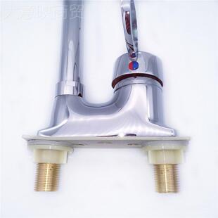 铜板凳二联HXH水龙头冷混水脸盆铜双孔面盆头水龙热头卫浴龙厂家