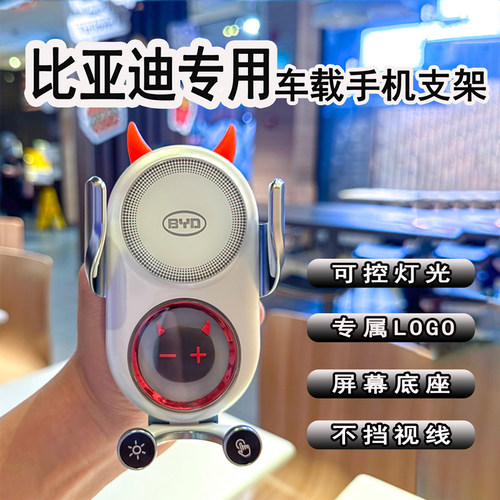 适用比亚迪25款海鸥智驾版车载手机支架海鸥卡通款无线充汽车导航