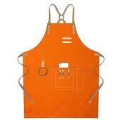 咖啡师围裙logo订制奶茶店花艺师美甲女时尚 画画背带牛仔工作服男