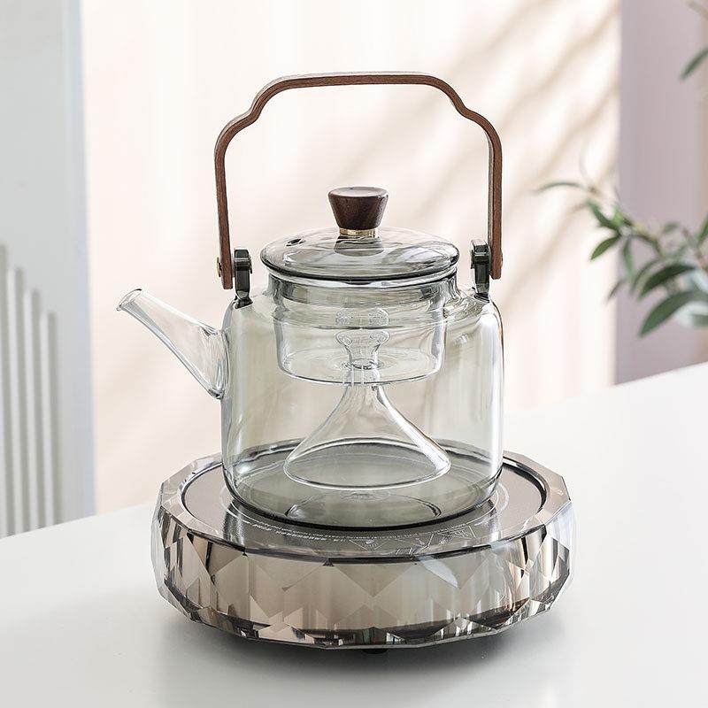 高档水晶电陶炉围炉煮茶壶灰玻璃烧水壶家用静音煮茶器煮茶炉套装,餐饮具,煮茶炉,淘宝优惠券,粉丝福利购,淘宝优惠卷