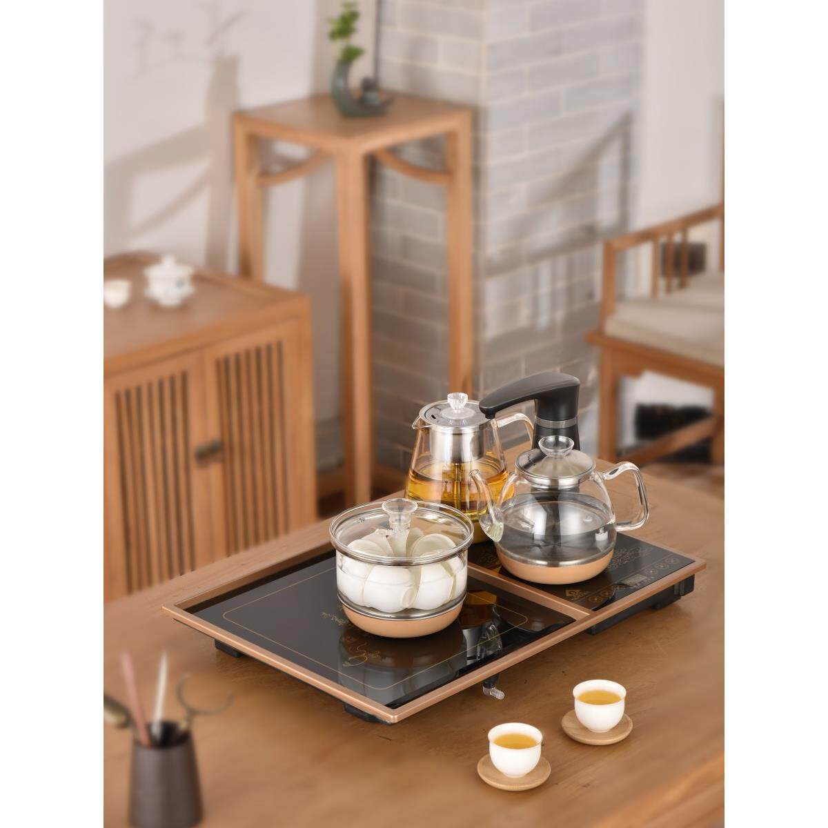 烧水茶盘茶几茶台小柜子用带烧水壶一体茶海电磁炉套装家用嵌入式