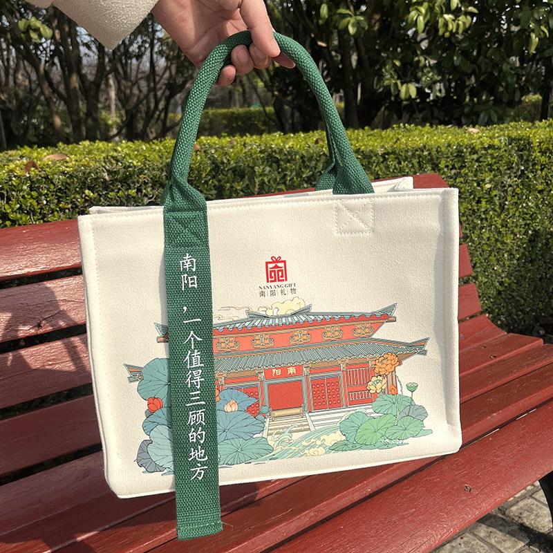 加帆布包来定制飘带手提托特包一个起订图定做印logo厚帆布袋宣传