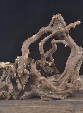 木头根雕底座创意枯木实木树根风化木家居装饰品陶瓷人物佛像摆件