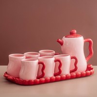 創(chuàng)意喜慶喝水杯子陶瓷家用客廳茶具茶壺茶杯簡約水具套.裝結(jié)婚禮