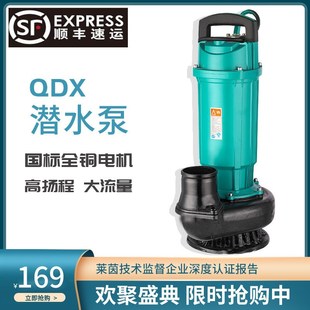 人民潜水泵220V水泵农r用灌溉高扬程家用井水高扬程抽水泵浇菜浇