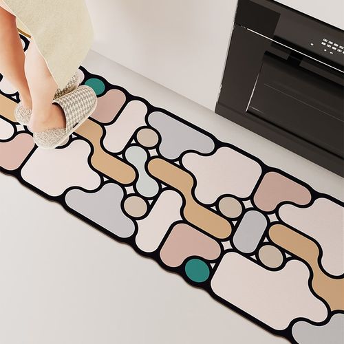 简约硅藻泥地垫厨房吸水垫lw形脚垫防滑防油免洗耐脏门口地毯定制