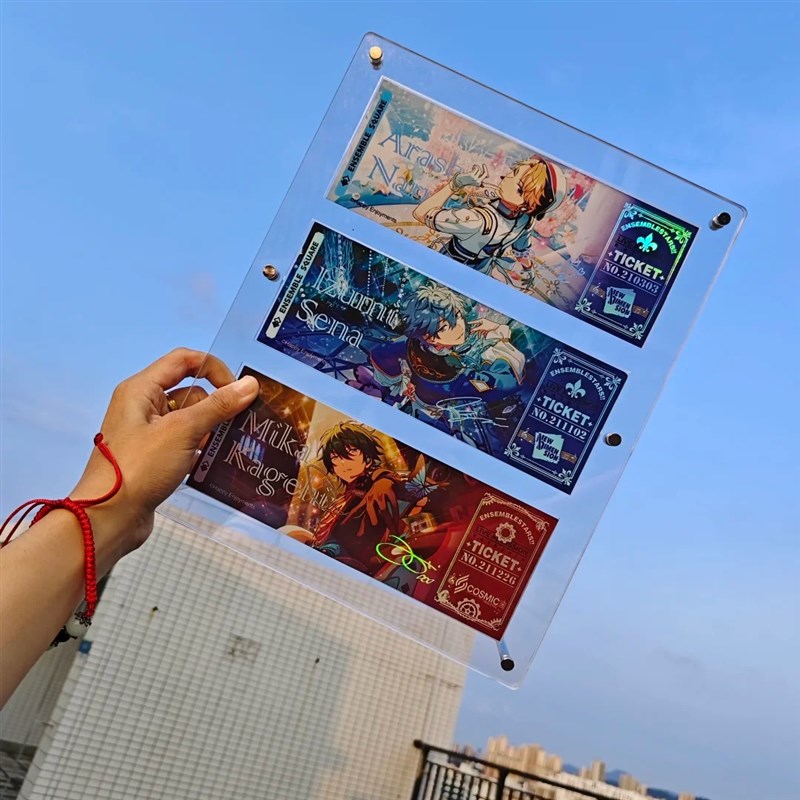 原神芙宁娜镭射票展示框架亚克z力透明板中空第五人格谷美摆台定