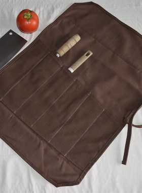 定制西厨刀整理收纳袋16安加厚纯棉帆布刺身O刀收纳包简约便携刀