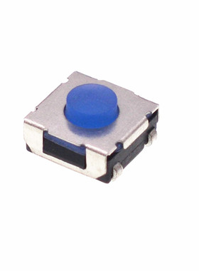 轻触开关6*6*3.4p包脚蓝色硅胶贴片编带开关4.R3/4.5/5.0