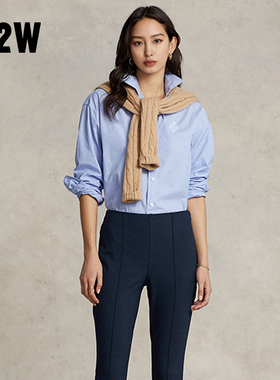 R2W蓝色宽松显瘦衬衫女士纯棉衬衣休闲简约百搭秋季薄款长袖上衣