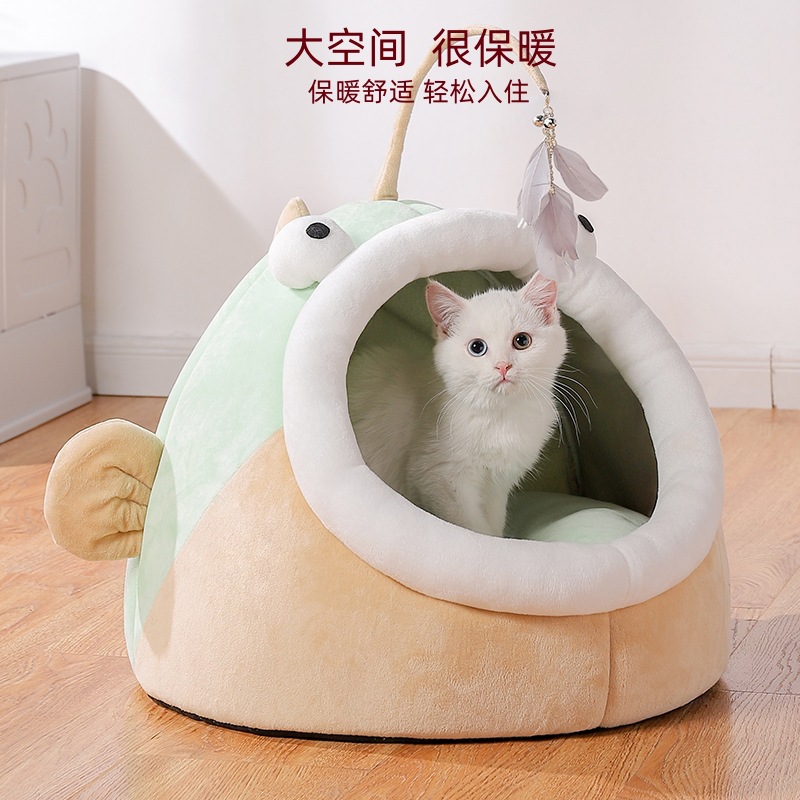 猫窝冬季保暖猫咪半封闭式四季通用房子窝猫别墅泰迪狗窝宠物用品