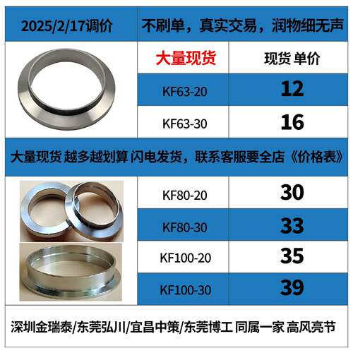 304不锈钢KF真空接头 卡箍快装接头 KF快卸法兰焊接头KF63 80 100
