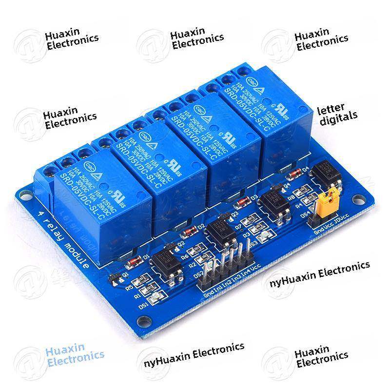 4路继电器模块5v12v24v低电平触发光耦隔离5vPLC驱动器控制板模块