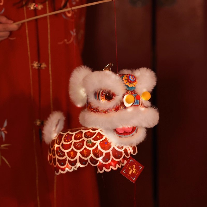 中秋节醒狮灯笼手工diy材料包古风拍照道具2025新款儿童手提花灯