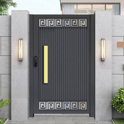 铝合金庭院门别墅花园入户门铁艺单开门农村自建房铝艺院子双门