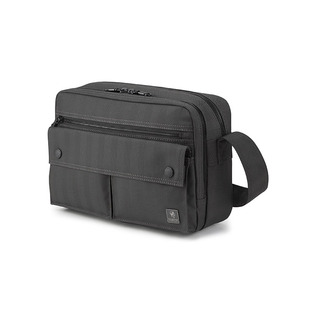 Porter International双拉链暗纹尼龙斜挎包休闲商务两用包MELODY