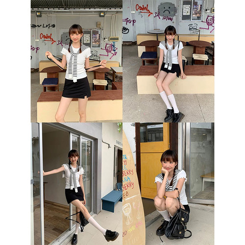 条纹针织披肩女外搭空调房小坎肩