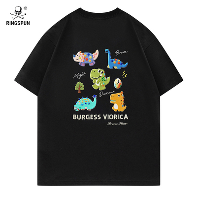 RINGSPUN【五只恐龙】重磅刺绣变色潮牌T恤 休闲短袖T恤男女同款