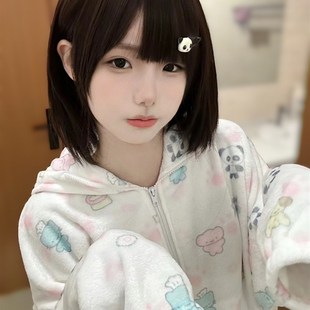 纖韻佳人假發女短發網紅lolita齊劉海逼真頭皮甜美日韓自然全頭套