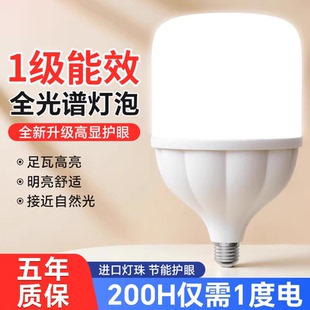 LED节能灯泡E27螺口全光谱护眼一级能效省电室内家用照明灯