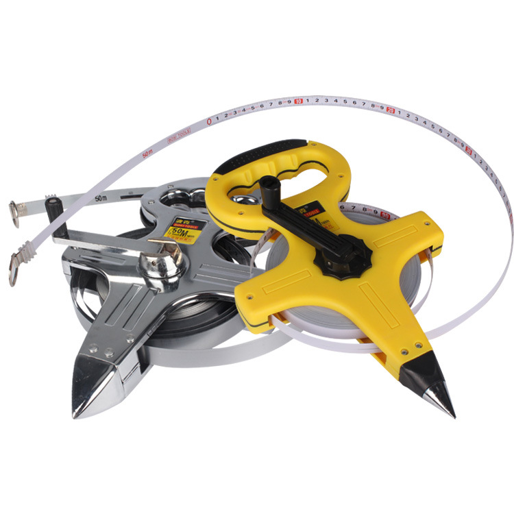 波克塑料架子尺 钢卷尺 30米 50米 100米 工程手摇测绘测量尺包邮