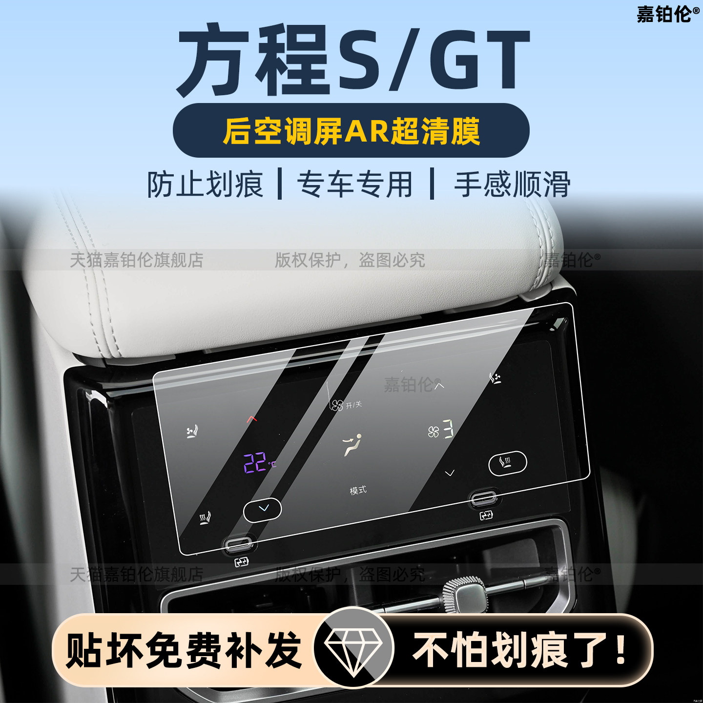 适用方程S/GT后排空调保护膜内饰中控仪表屏幕钢化膜车上用品配件