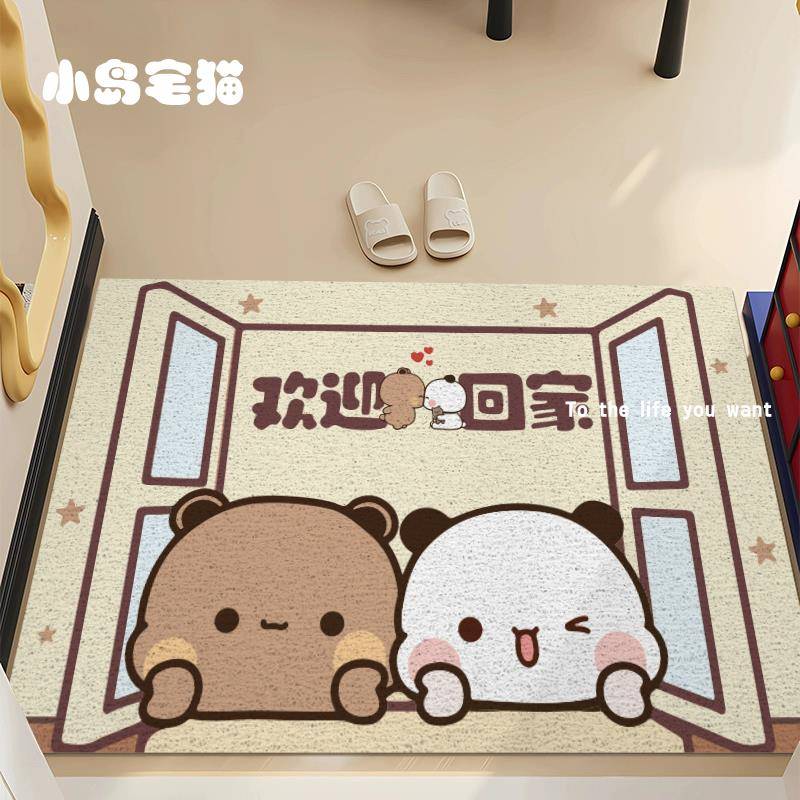 一二布布入户门地垫2025新款加厚防滑pvc高级感新房可爱进门地毯