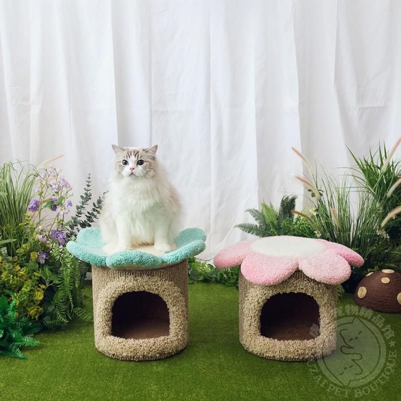Camily花墩墩花朵猫窝猫屋猫爬架猫架子耐抓毛绒猫窝玩具宠物用品