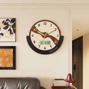 中古风挂钟客厅家用创意挂墙钟表餐厅免打孔装饰画艺术时钟静音表