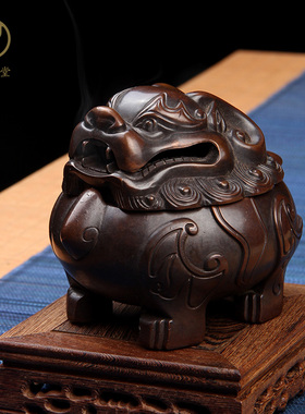 迦印堂 盘香炉家用室内仿古薰香炉沉檀香炉 供佛摆件狻猊献瑞