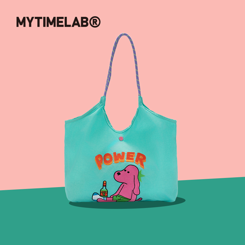 MYTIMELAB摩太潮玩超能量水刺绣包手提单肩包百搭通勤大容量水桶
