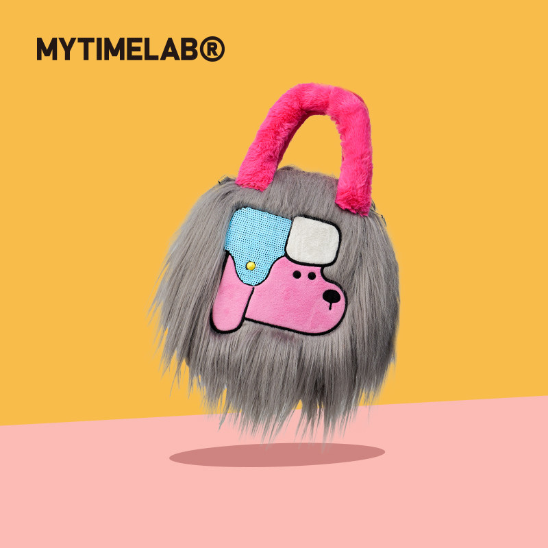 MYTIMELAB摩太潮玩PD毛毛手拿包便携毛绒手提小众时尚多巴胺