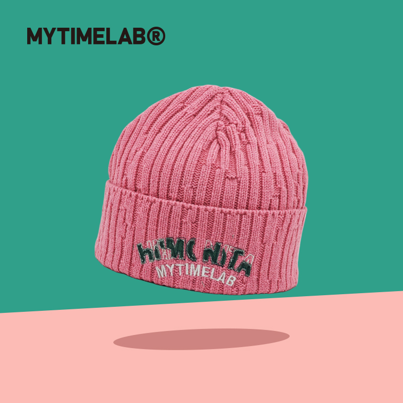 MYTIMELAB摩太潮玩MONITA美颜冷帽字母刺绣毛线帽百搭时尚男女款